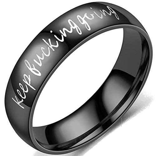 Jude Jewelers 6mm Stainless Steel Keep Fucking Going Inspirational Encouragement Wedding Band Ring