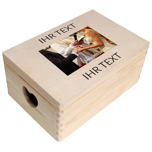 Creative Deco Personalisierte Geschenke Wunschtext + Foto | Fotogeschenke Holzkiste | Dein Eigenes Bild Individuelles Geschenk | Geschenkkiste Geschenkbox für Frauen, Männer, Paar