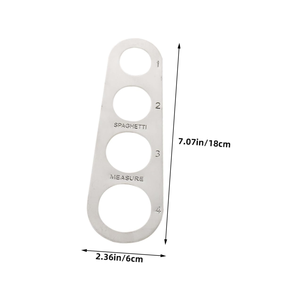Cabilock Precise Pasta Measuring Device 4 Hole Stainless Steel Noodle Ruler for Gourmet Chefs