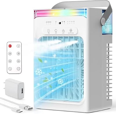 2026 Upgrade 4-in-1 Portable Air Conditioner, Mini Evaporative Cooler