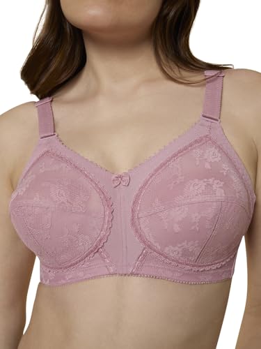 Image of Triumph Doreen Wireless Women Bra Non Wired and Non Padded Full Coverage Lace Support Bra High Center Bridge & Power-Net Side Panels Adjustable Straps Everyday Comfort Bra Pack of 1