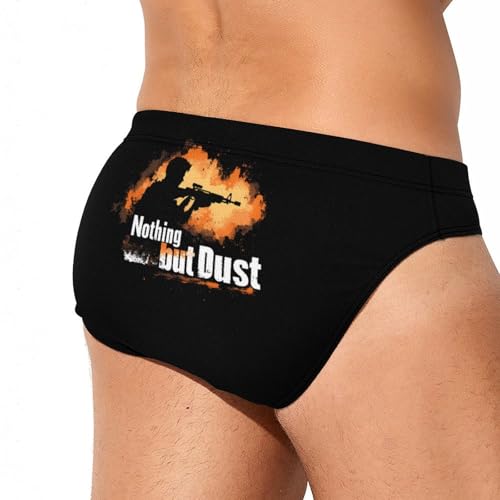 Trap Shooting Nothin But Dust Printed Swim Briefs for Men Sexy Bikini Swimwear Elastic Beach Trunks Bathing Suit4