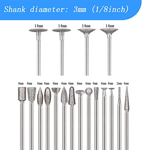 Forets de meulage diamant durables pour outils rotatifs, gravure sur verre nette - 3