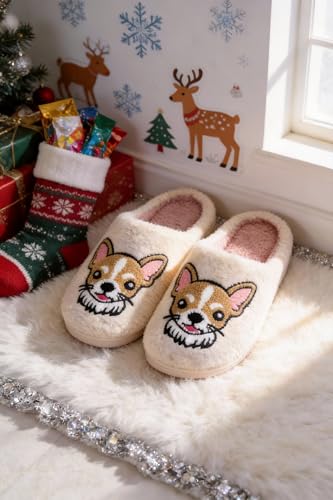 Image of Halloween Christmas Slippers Holiday Slipper House Shoes Home Slipper for Women Fuzzy Outdoor Indoor Bedroom Slippers