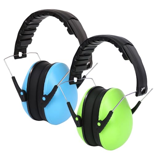 Pack de 2 auriculares de protección auditiva para niños: orejeras plegables para niños con material agradable para 3-16 años, buen efecto de aislamiento acústico orejeras para familia, escuela,