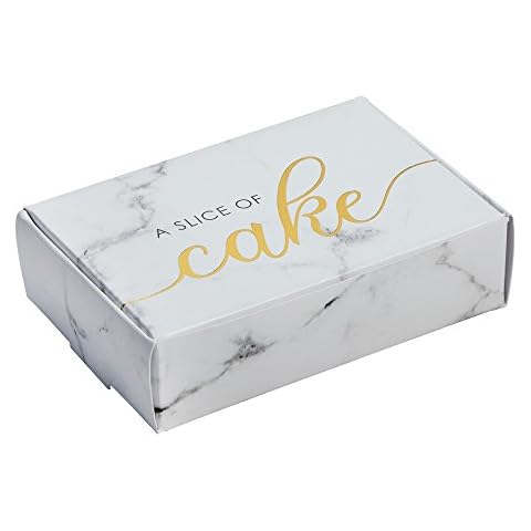 Neviti - Scripted Marble - Cake Box, Pack of 10, Box Size - 9cm x 6.2cm x2.5cm each Cover