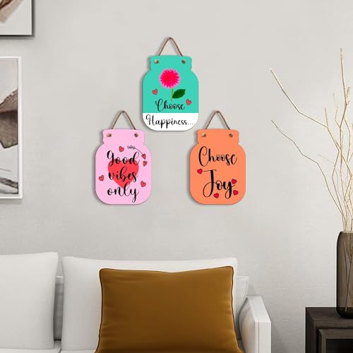 Image of Zesta Wooden Wall Hanging Decorative Items /Hanging Home Wall Decor Items /MDF Decoration Items for Home /Cute Wall Art For Living Room /Home Decor Items Living Room (JAR-03)