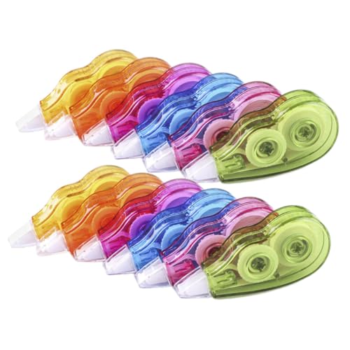 Cabilock 12 piezas Cinta Correctora Escolar Colorida para Material Escolar Seguro y Práctico Corrección Rápida y Fácil para Estudiantes Color Aleatorio Color Aleatorio