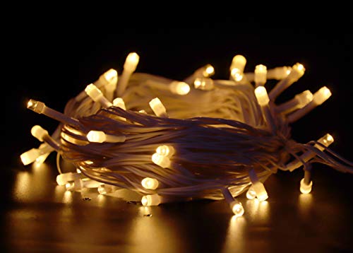 Image of MPROW 11 Meter 40 LED Decorative Golden Still Led String Light | 36 Feet Single Colour Diwali Still Led Ladi String Light for Home Decor, Christmas, Diwali and Festive Decoration (Warm White)