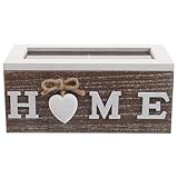 Uonlytech Caja de Almacenamiento de Madera Rústica para Bolsitas de Té con Compartimentos Organizador Multifuncional para Cocina Oficina y Hogar Diseño Resistente y Natural