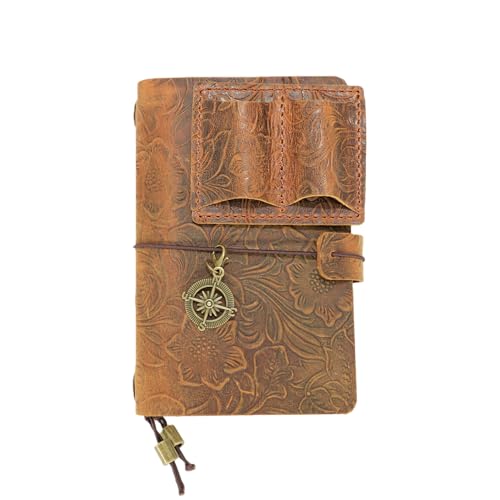 Couverture de journal en cuir véritable fabriquée à la main format A6 pour vos pensées