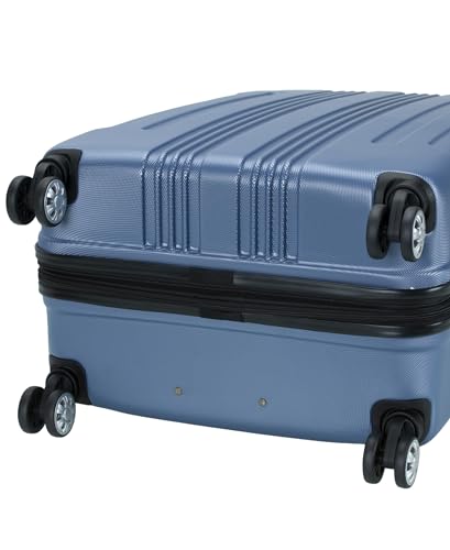 Image of Rockland London Hardside Expandable Spinner Wheel Luggage, Blue, Checked-Large 28-Inch