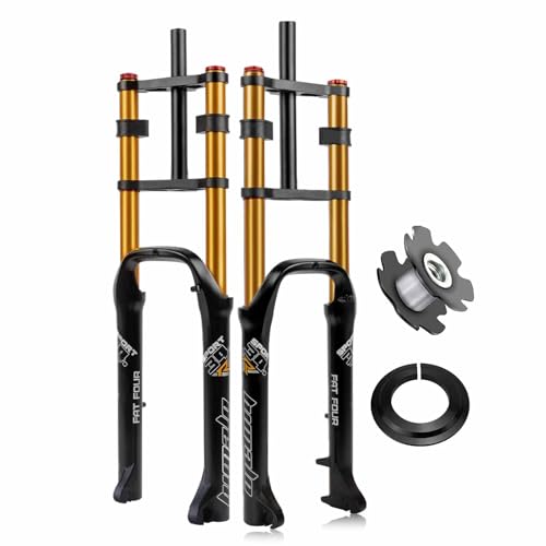 26" E-�o�C�N�t�����g�t�H�[�N MTB �d�����]�ԃT�X�y���V�����t�H�[�N �f�B�X�N�u���[�L �G�A�V���b�N�A�u�\�[�o�[ 1-1/8�X�e�A���[ 170mm�g���x�� QR 4.0" �t�@�b�g�^�C���p ATB BMX(Black Gold)