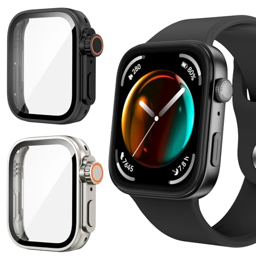 Neitra [2 Pezzi] Cover per Huawei Watch Fit 3, Custodia Protezione Totale Ultra Sottile Cover Rigida per PC Schermo con Pellicola Protettiva Vetro, Antiurto Custodia Protettiva per Huawei Watch