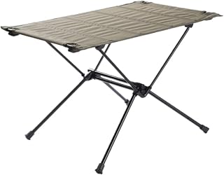 Mesa de picnic plegable ligera – Mesa de camping portátil de aluminio con superficie de tela, ideal para jardín al aire libre, barbacoas y picnics (color: A, tamaño: 60 x 39 x 39 cm)