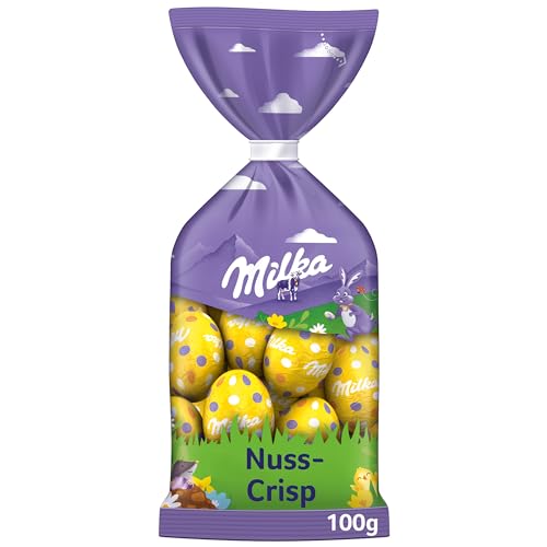 Milka Ostereier Nuss-Crisp 1 x 100g I Osterschokolade Einzelpackung I für das Osternest und zum...