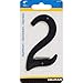 Hillman 4 in. Black Aluminum Nail-On Number 2 1 pc. - Case of: 3;3
