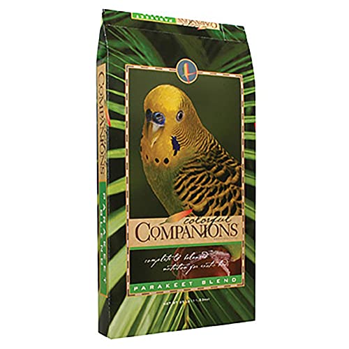 Colorful Companions | Parakeet Bird Food Blend | Nutritionally Complete | Premium Grains and Seeds | 25 Pound (25 lb.) Bag