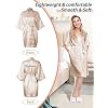 Geyoga 7 Pcs Bridesmaids Satin Robes Silky Bride Kimono Bathrobe Sleepwear for Wedding(Champagne, White,L)