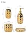 Bathroom Accessories Set, Golden Mosaic Ceramic Bathroom Accessory Sets Include Lotion Dispenser, Toothbrush Holder Tumbler, and Soap Dish