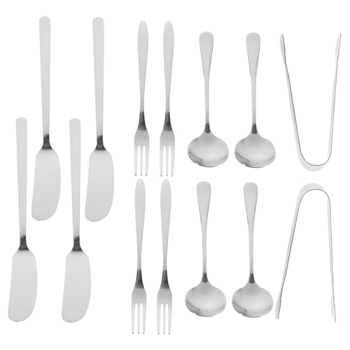 GRIRIW Cheese Knife Spreader Kit 14pc Stainless Steel Utensil Set Kitchen Cheese Serving Tools for Charcuterie Boards Entertaining