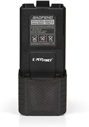 ExpertPower Baofeng UV-5R Extended True Capacity Battery (Model: BL-5L, 3800 mAh, Black) DM-5R