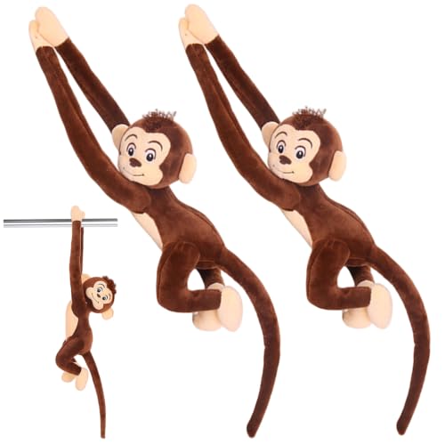 Peluche singe 70 cm réaliste grand jouet interactif animaux suspendus longue queue lot de 2