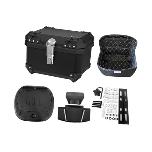 Caja de almacenamiento trasera de 36L para motocicletas con respaldo cómodo y forro interior