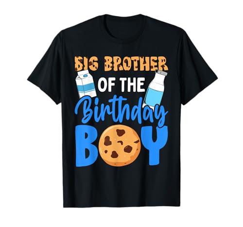 Big Brother of The Birthday boy Milk and Cookies 1st T-Shirt