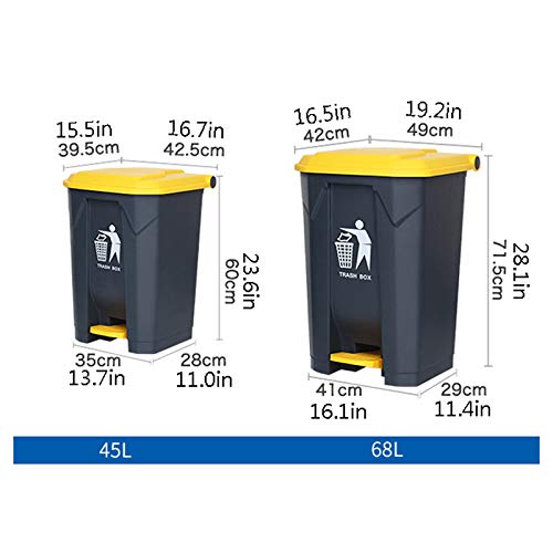 Mülleimer für den Außenbereich, Kunststoff-Mülleimer für den Außenbereich, große Kapazität, Pedal-Abfalleimer mit Deckel, großer kommerzieller Mülleimer mit Fußpedal für den Außenbereich, 11,8/17,9 G – Bild 3