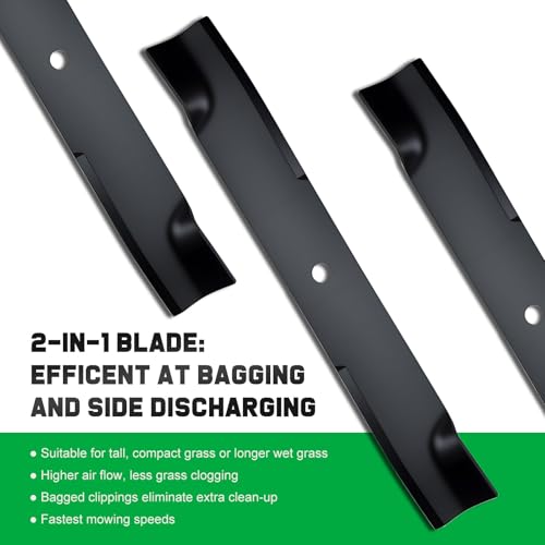Image of Grasscool Raptor SD 54 inch Mower Blades Replace Hustler 601124 for Fastrak SDX X XD XL Big Dog Alpha 54 inch Zero Turn Mower 797704 797696 797712 606251 92 208