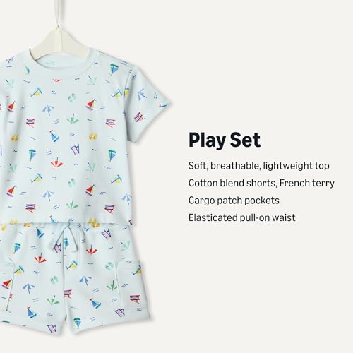 Image of Amazon Essentials x Sofia Grainge Babies, Toddlers, and Boys' T-Shirt and Short Play Set, Multipacks