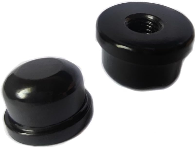 2pcs Solid Lamp Finials Caps Tapped of Tops for Lamp Shade Holder Harp Lamp Finial Knob Lamp Accessories, Black