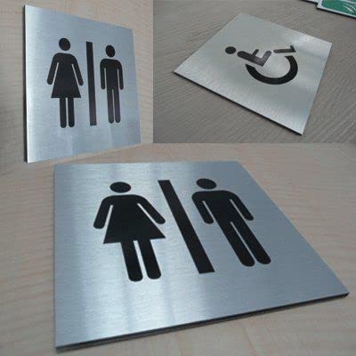 AUA SIGNALETIQUE - Plaque Alu Brossé Escalator - 130x130 mm, Alu Argent - Image 4