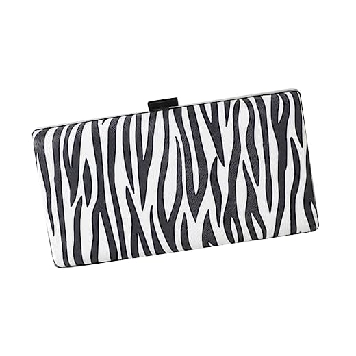 DOITOOL 1 Pc Bolsa De Cena Bolsa De Fiesta De Rayas De Cebra Bolsa De Noche Embrague De Noche Monedero De Vaca Bolsa De Banquete Bolso Pu Bolsa De Hombro De Las Mujeres