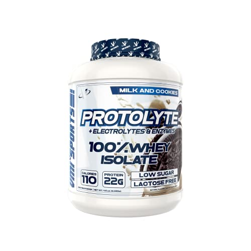 VMI Sports | ProtoLyte Whey Isolate Protein Powder | Low Calorie Whey Protein Powder for Weight Loss | Protein Powder for Muscle Gain | Digestive Enzymes | Non-GMO (Milk and Cookies, 4.6 Pounds)