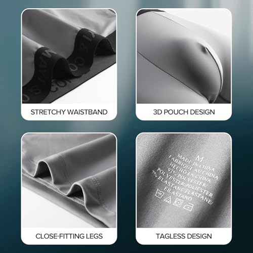 5Mayi Mens Underwear Boxer Briefs Short Leg Athletic Trunks Underwear for Men Pack No Fly4