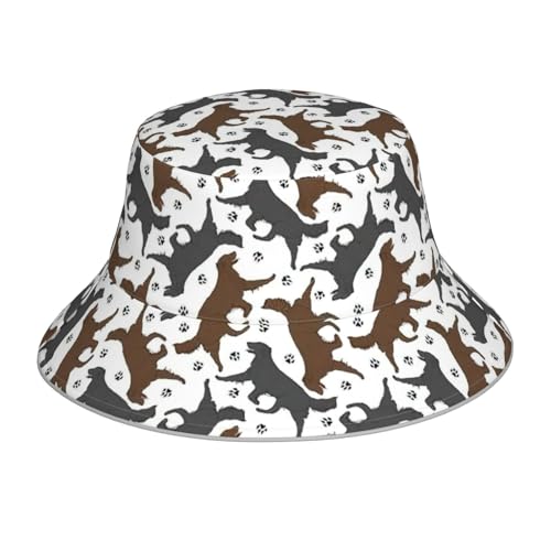 Men and Women Trotting Flat Coated Retrievers Paw Print Night Reflective Hat Runner Cap Visor Bucket Hat Flash Rave Festival Fisherman Cap Black