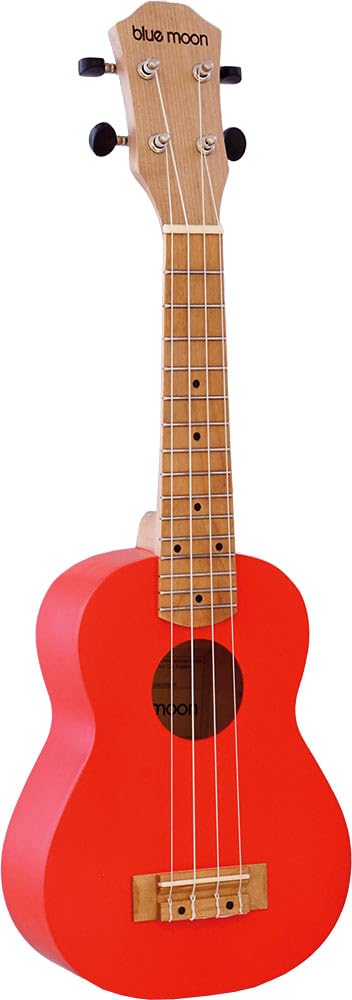 Blue Moon SOPRANO UKULELE in Red. Linden top & body, matt finish. Lovely to play