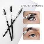 Quacc 3 PCS Eyelash Brush Portable Eye Brush Eyebrow Brush Reusable for Eyelash Extension Makeup, Lifting Eyebrow (Black) - Image 2