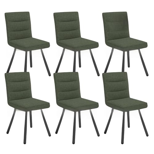 WAFTING Juego de 6 sillas de comedor giratorias, giratorias 360°, sillas de cocina, sillas de comedor, modernas, adecuadas para comedor, cocina, salón y tocador, color verde