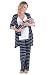 Everly Grey Women's Maternity Roxanne Nursing Pajama Pant Set with Baby Gown, Navy, Medium