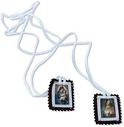 Escapulario de tela Nuestra Señora del Carmelo – 3 x 2,5 cm – Juego de 10 piezas (pequeño)