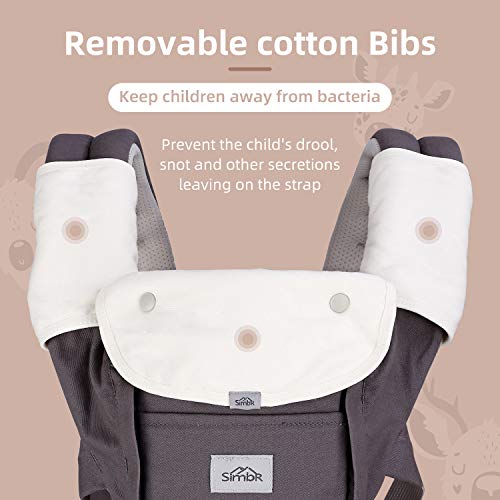 SIMBR Baby Carrier for Newborn to Toddler (3-36 Months) with Hip Seat, Convertible 12-in-1 Ways to Carry Backpack Use, Adjustable Size for Men and Women, Ergonomic Design 360° Safety, Outdoor Hiking