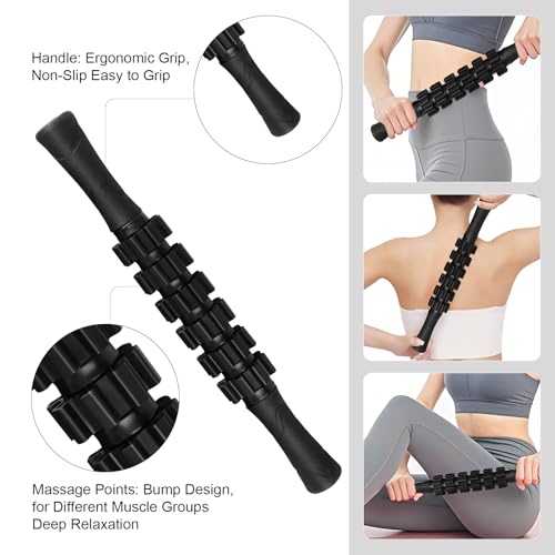 QOUBNIC Faszienrolle, 5-in-1 Massage Set Foam Roller Faszienrolle Massage Roller, Schaumstoffrolle für Yoga Pilates Sport