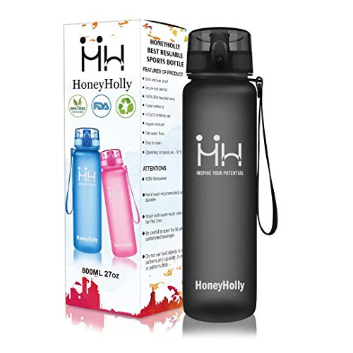 HoneyHolly Trinkflasche Sport, Auslaufsicher BPA-frei, 1 Liter Trinkflasche, Trinkflasche Kohlensäure Geeignet, Tritan… - Image 6