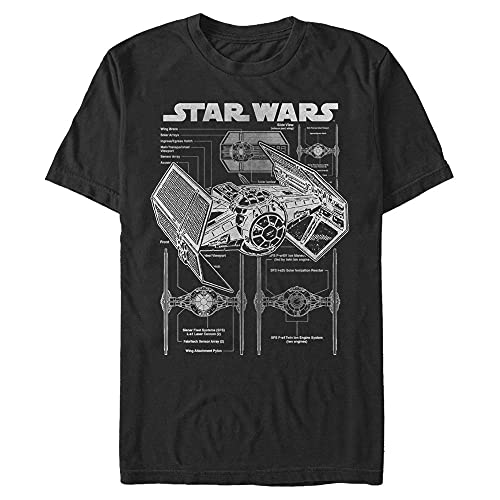 Star Wars Men's Tie Fighter T-Shirt, Black, 3X-Large