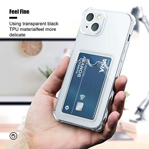 Image of AKABEILA Case for iPhone 13 Clear Cute Phone Case Soft TPU Wallet Case Slim Bag Cover Shockproof with Card Slot Holder