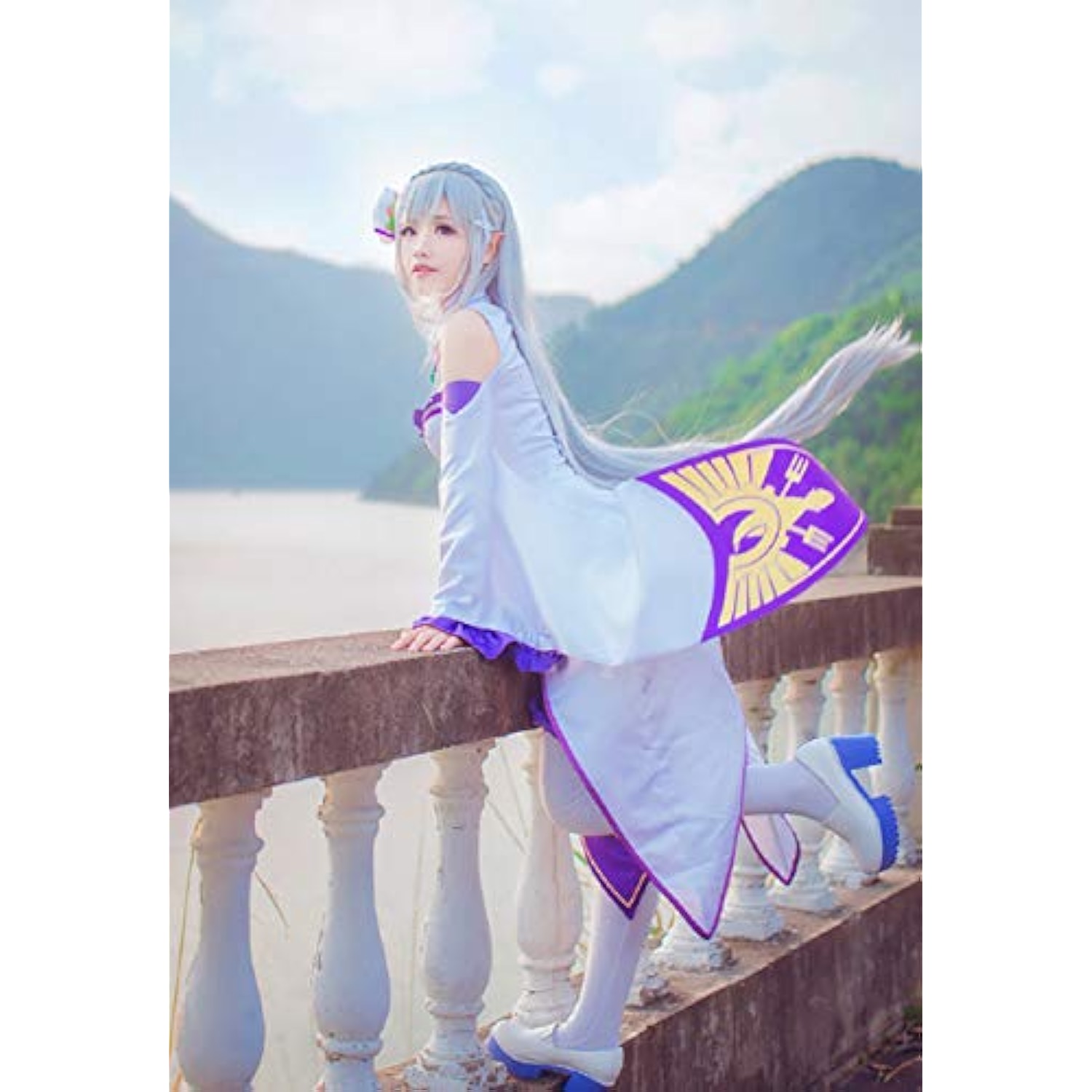 [milky time] ウィッグ付き Re:ゼロから始める異世界生活 エミリア リゼロ コスプレ ハロウィン Emilia (エミリア,通常服,M) 詳細画像2