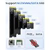 Coolpie 20Gbps M.2 NVMe SATA SSD Cloner, Dual-Bay Offline Duplicator, USB-C Docking Station, Aluminum Fast Cooling & Tool-Free Reader Compatible with 2230/2242/2260/2280/22110 SSDs